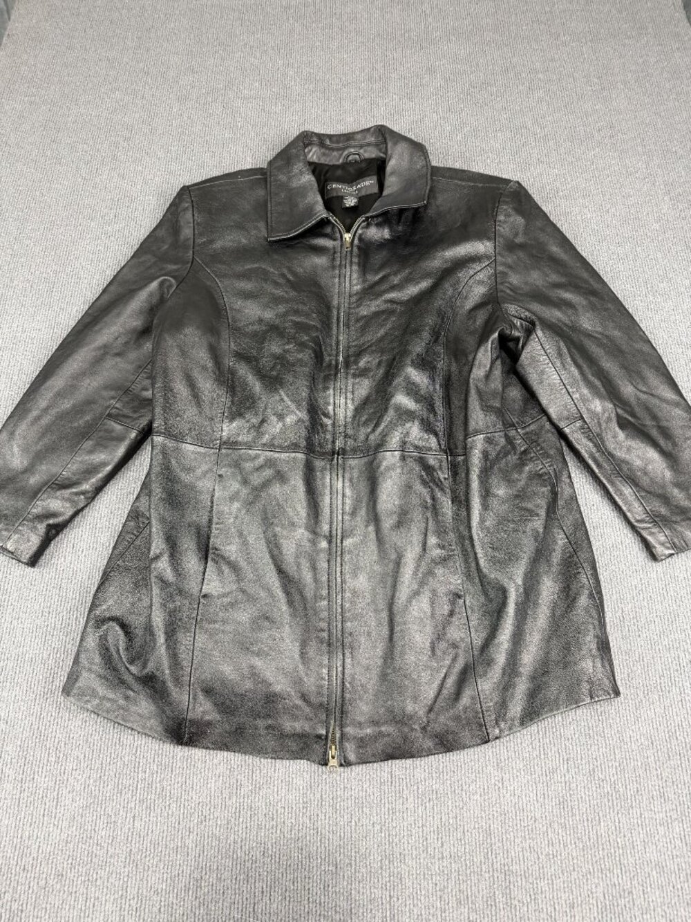 Centigrade Womens 1X Black Jacket Zip Front Long Sleeves Collared
